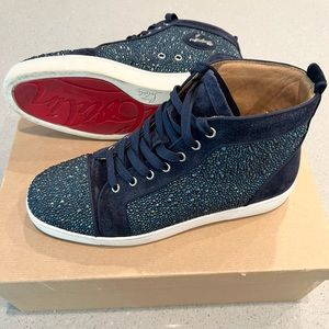 Men’s rhinestone high tops navy blue size EU 43